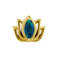 Miniatyrbillede 5 af 11: Push in cap - lotusblomst med grøn opal - CoCr NF - guld - PI-003