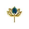 Miniatyrbillede 1 af 11: Push in cap - lotusblomst med grøn opal - CoCr NF - guld - PI-003