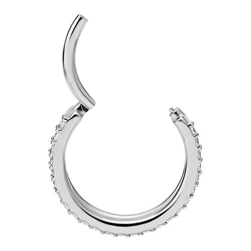 Koristeellinen napsautusvanne korvakoru - Premium Zirkonia - hopea - K-017 1.2/11