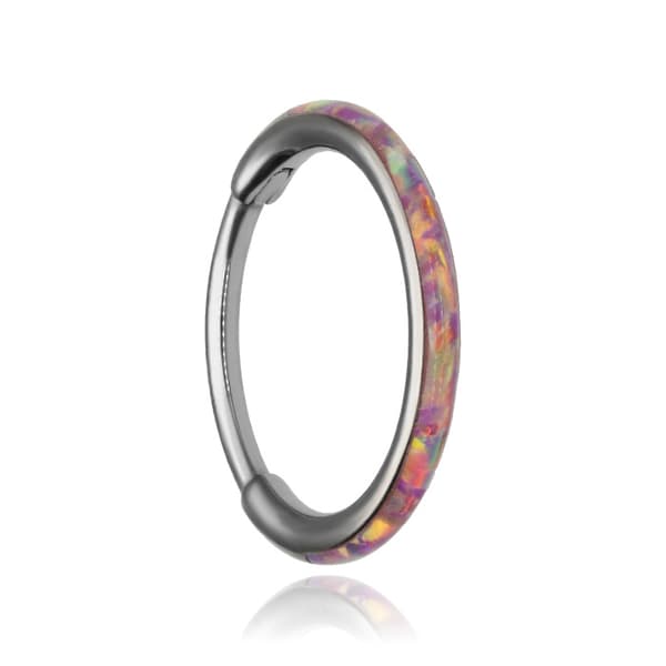 Titanklickerring med opal op22 - TK-091 0,8/6