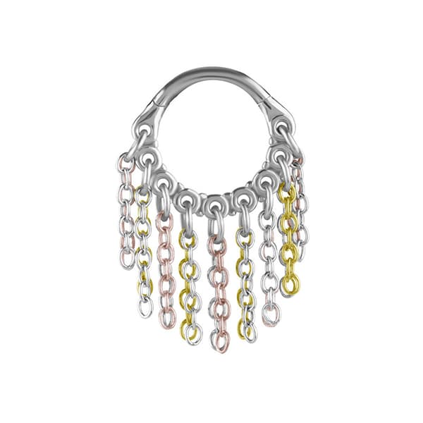 Clicker hoop örhänge med kedjor i olika färger - K-026 1.2/8