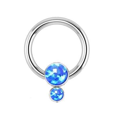 Titan BCR-ring med blå opal OP05 - TK-014 1.2/10