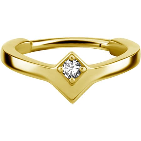 Dekorativt klickringörhänge i guld - Premium Zirconia - K-016 1.2/12