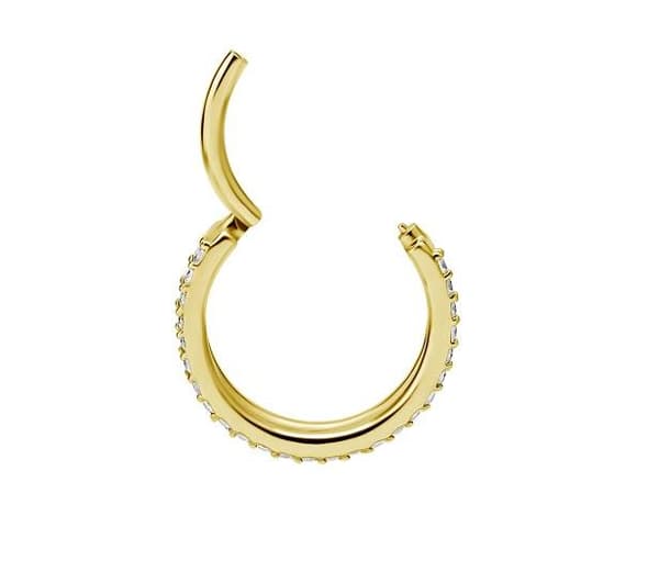 Dekorativt klickerörhänge - Premium Zirconia - guld - K-017 1.2/12