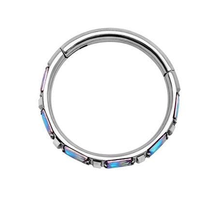 Titaaninen koristerengas CLICKER värilliset zirkonit - TK-002 1.2/8