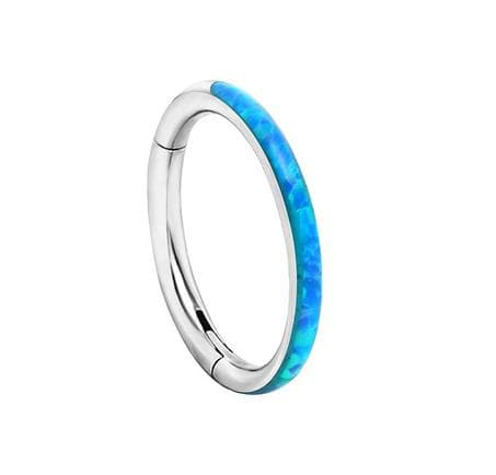 Titanium dekorativ ring CLICKER med opal - OP 05 - TK-003 1.2/8