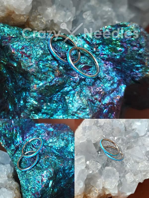 Titanium dekorativ ring CLICKER med opal - OP 05 - TK-003 1.2/8