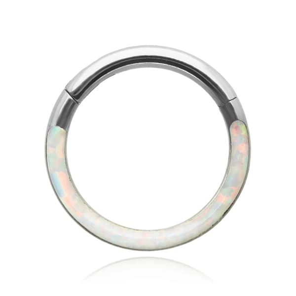 Titaaninen koristerengas CLICKER opaalilla - OP 17 - TK-029 1,2/8