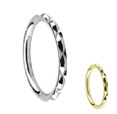 Titanium klikkerring med sølv snit - TK-047 1,2/10