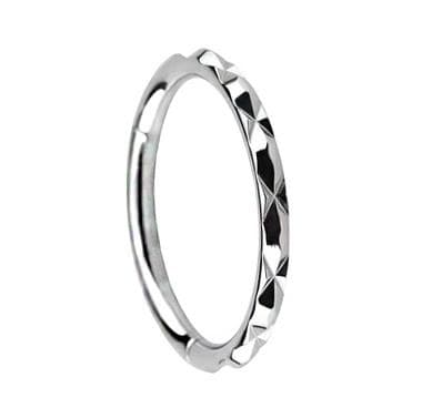 Titanium klikkerring med sølv snit - TK-047 1,2/10
