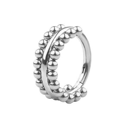 Titanklicker dekorativ ring silver - TK-064 1,2/8