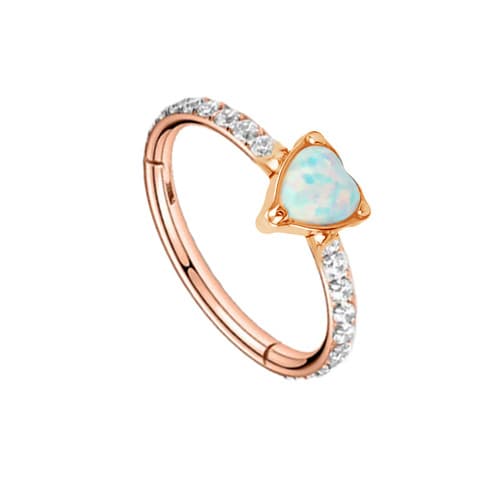 Titanklickerring hjärta - roséguld - TK-069 1,2/8