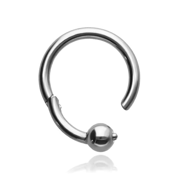 Titanium BCR Clicker Ring, hopea - TK-075 1.2/6
