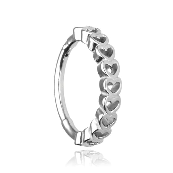 Hjärtklickerörhänge - silver - K-033 1,2/10