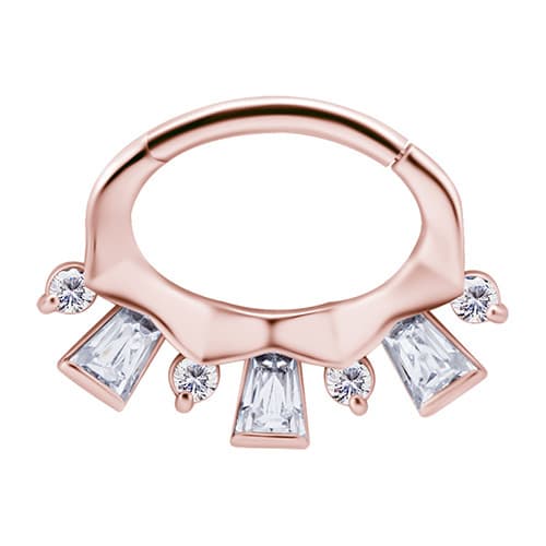 Clickerörhänge Roséguld med Vit Premium Zirconia - K-046 1.2/6
