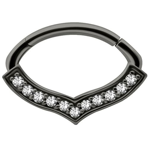 Mustavalkoinen Premium Zirkonia napsautuskorvakoru - K-048 1.2/6