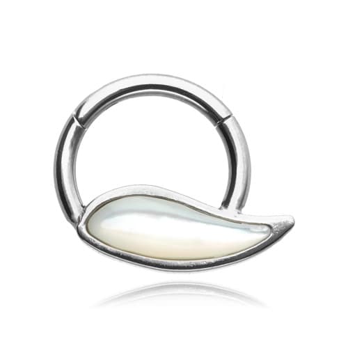 Titanklickerring med vit dekoration - TK-030 1,2/8