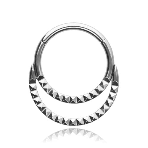 Dekorativa klickringörhänge i titan - silver - TK-022 1.2/10