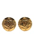 Pikkukuva 1 / 6: Pre-owned Chanel Gold Plated CC Round Clip on Earrings Gold
