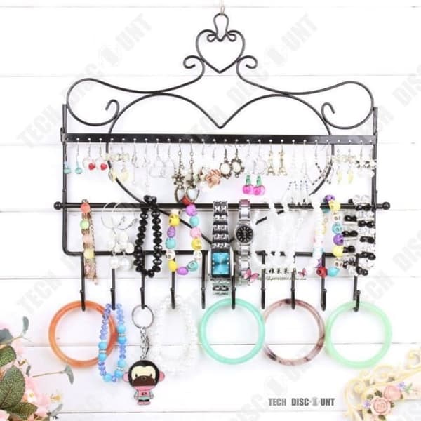 TD® Väggmonterad smyckeshållare örhänge halsband träd skyltdocka armband dekoration svart att hänga design järn organiser förvaring