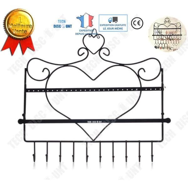 TD® Väggmonterad smyckeshållare örhänge halsband träd skyltdocka armband dekoration svart att hänga design järn organiser förvaring