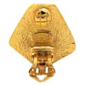 Miniatyrbillede 3 af 4: Pre-owned Chanel Gold Plated CC Pentagon Clip On Earrings Gold
