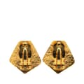 Miniatyrbillede 2 af 4: Pre-owned Chanel Gold Plated CC Pentagon Clip On Earrings Gold