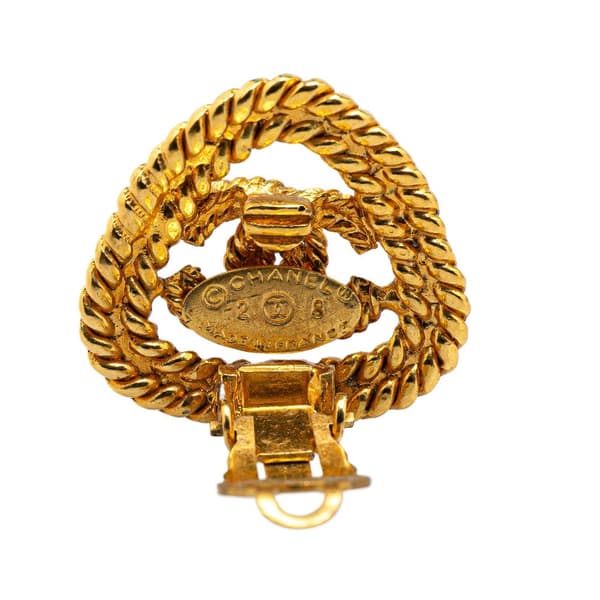 Pre-owned Chanel Gold Plated CC Clip on Earrings Gold