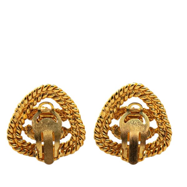 Pre-owned Chanel Gold Plated CC Clip on Earrings Gold