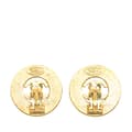 Pikkukuva 2 / 3: Pre-owned Chanel Gold Plated CC Round Clip on Earrings Gold