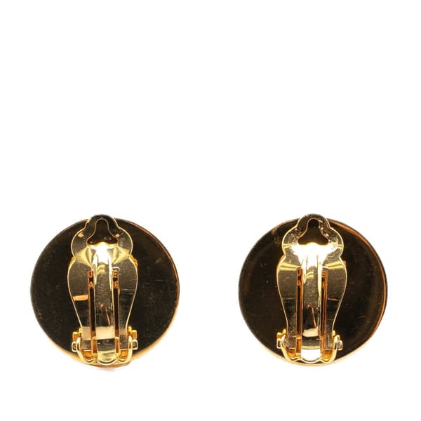 Pre-owned Hermès Caleche Horse Clip On Earrings Gold