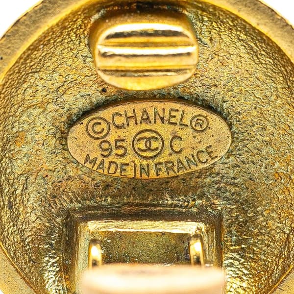 Pre-owned Chanel Gold Plated CC Clip On Earrings Gold