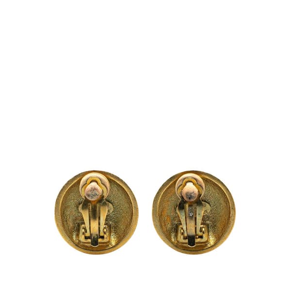 Pre-owned Chanel Gold Plated CC Clip On Earrings Gold