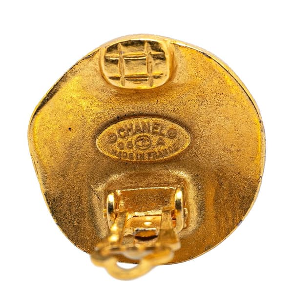 Pre-owned Chanel Gold Plated CC Clip On Earrings Gold