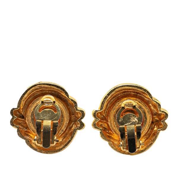 Pre-owned Chanel Gold Plated Faux Pearl Round Clip on Earrings Gold