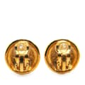 Miniatyrbild 2 av 3: Pre-owned Chanel Gold Plated CC Round Clip on Earrings Gold