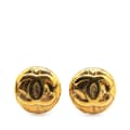 Miniatyrbild 1 av 3: Pre-owned Chanel Gold Plated CC Round Clip on Earrings Gold