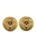 Miniatyrbild 2 av 4: Pre-owned Chanel Gold Plated CC Round Clip on Earrings Gold