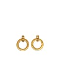 Pikkukuva 2 / 3: Pre-owned Chanel Gold Plated Quilted Hoop Drop Clip on Earrings Gold