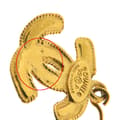 Miniatyrbillede 4 af 5: Pre-owned Chanel Gold Plated CC Drop Hook Earrings Gold