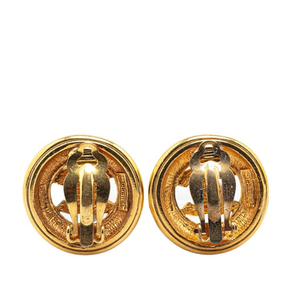 Pre-owned Chanel Gold Plated CC Clip On Earrings Gold