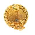 Miniatyrbild 3 av 3: Pre-owned Chanel Gold Plated CC Round Clip on Earrings Gold