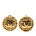Miniatyrbild 1 av 3: Pre-owned Chanel Gold Plated CC Round Clip on Earrings Gold