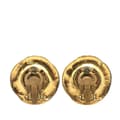 Miniatyrbilde 2 av 4: Pre-owned Chanel Gold Plated CC Round Clip On Earrings Gold