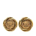 Miniatyrbilde 1 av 4: Pre-owned Chanel Gold Plated CC Round Clip On Earrings Gold