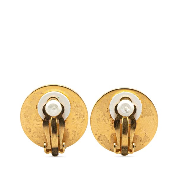 Pre-owned Hermès Gold Plated Bijouterie Fantaisie Clou De Selle Clip On Earrings Gold