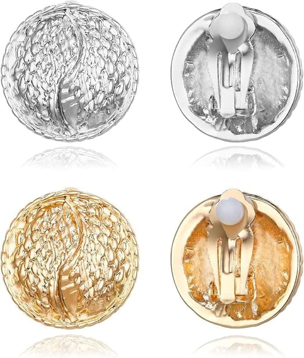 2 par matt guld klämma på örhängen, guld klämma på örhängen för kvinnor Ingen piercing Mode smycken present