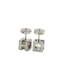 Miniatyrbilde 3 av 3: Pre-owned Hermès Palladium Plated Cage d'H Push Back Earrings Silver