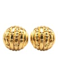 Miniatyrbillede 1 af 4: Pre-owned Chanel Gold Plated CC Dome Clip On Earrings Gold