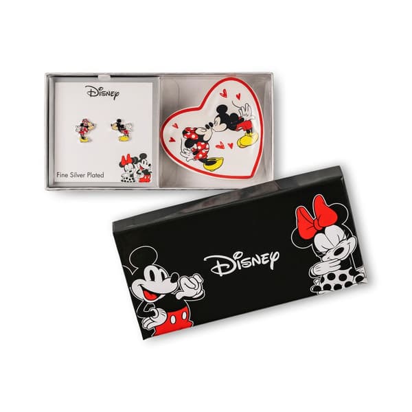 Disney Mickey & Minnie earrings + jewellery plate